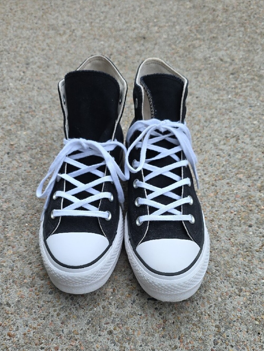 Converse All Star Black Lift Platform High Top Canvas Sneakers Size 9.5 - Picture 3 of 11